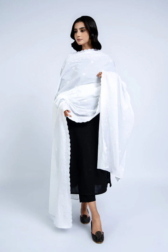 EMBROIDERED LAWN SHAWL